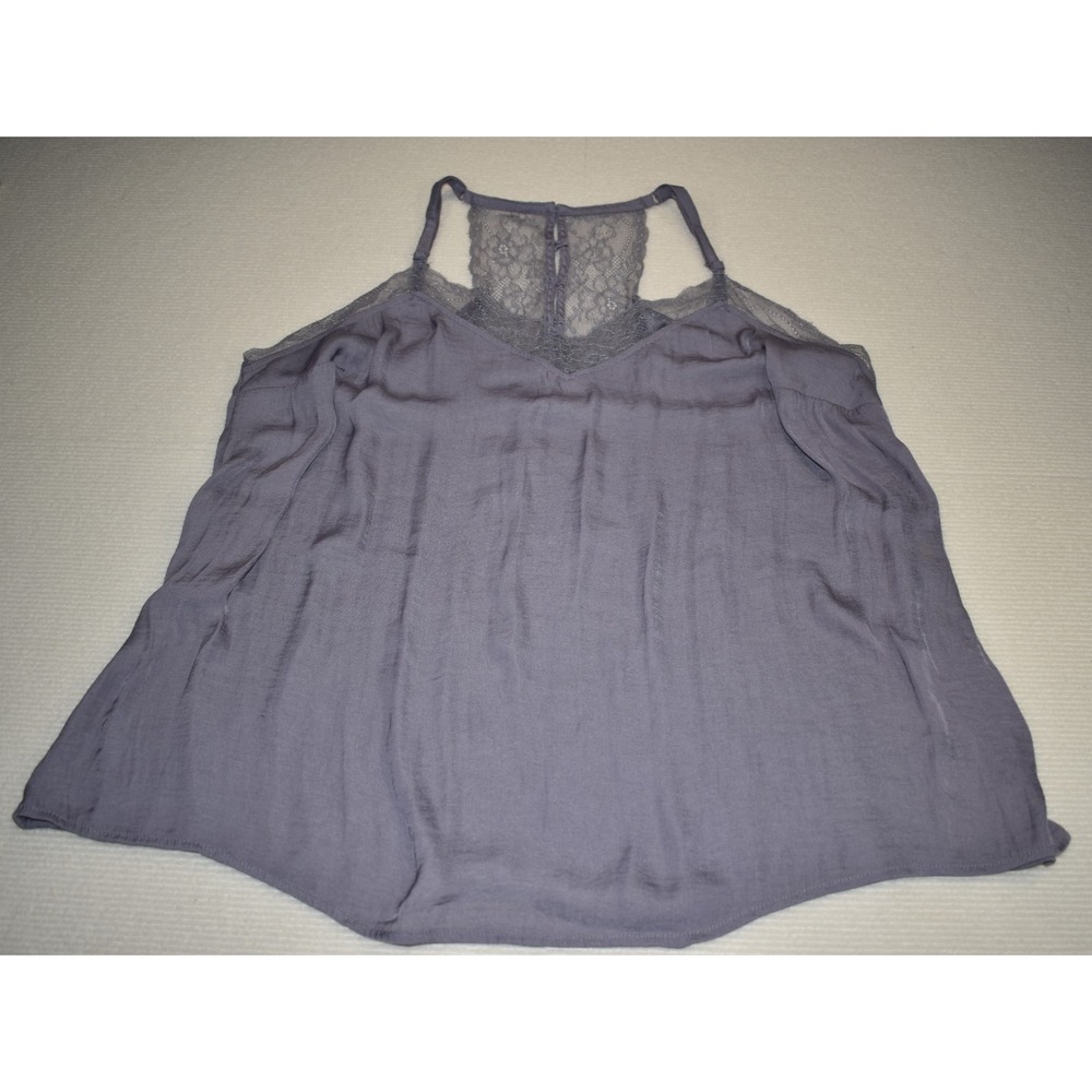 Torrid Womens Gray Lace-Trim Camisole Top Size 2 Lightweight
